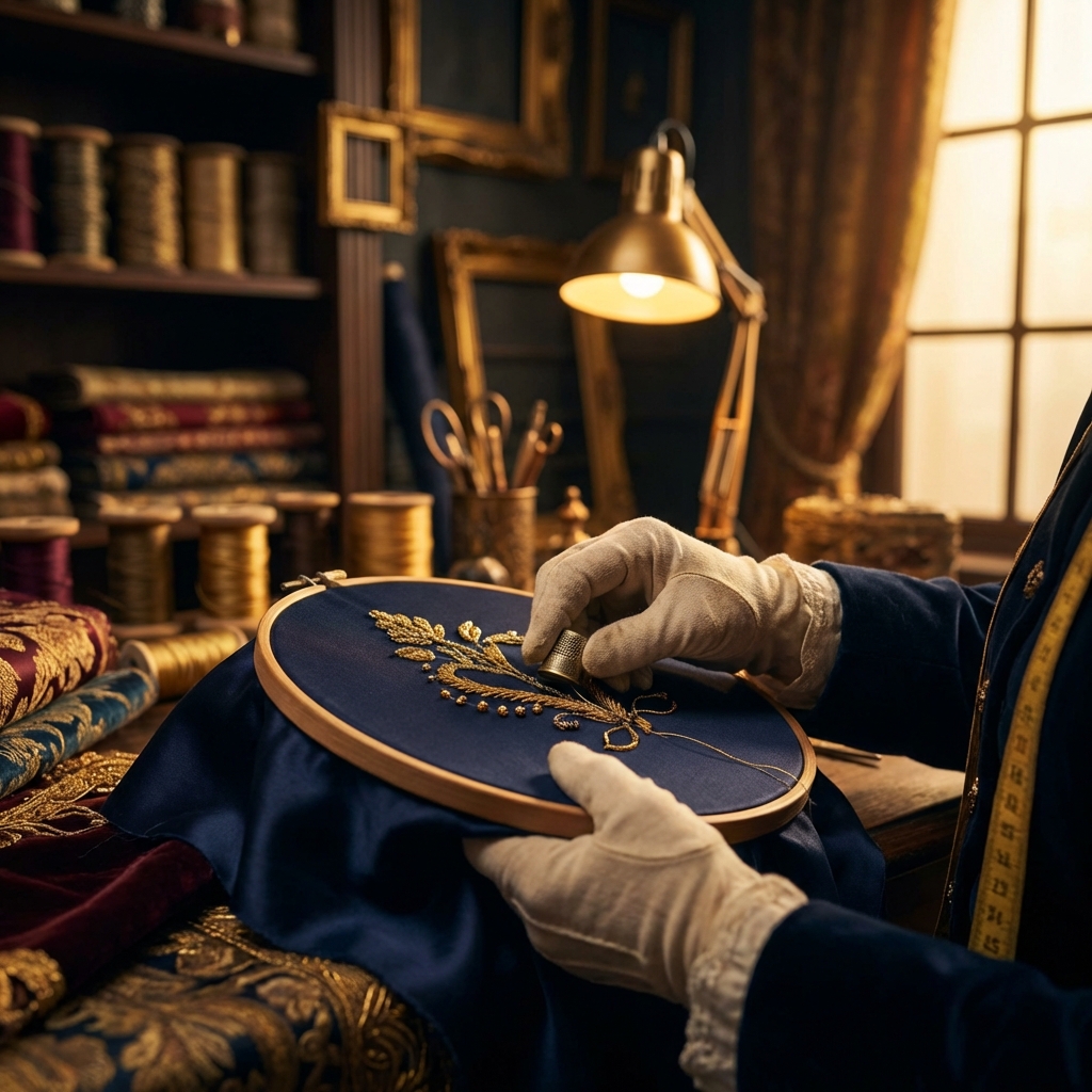 Master Artisan Embroidering